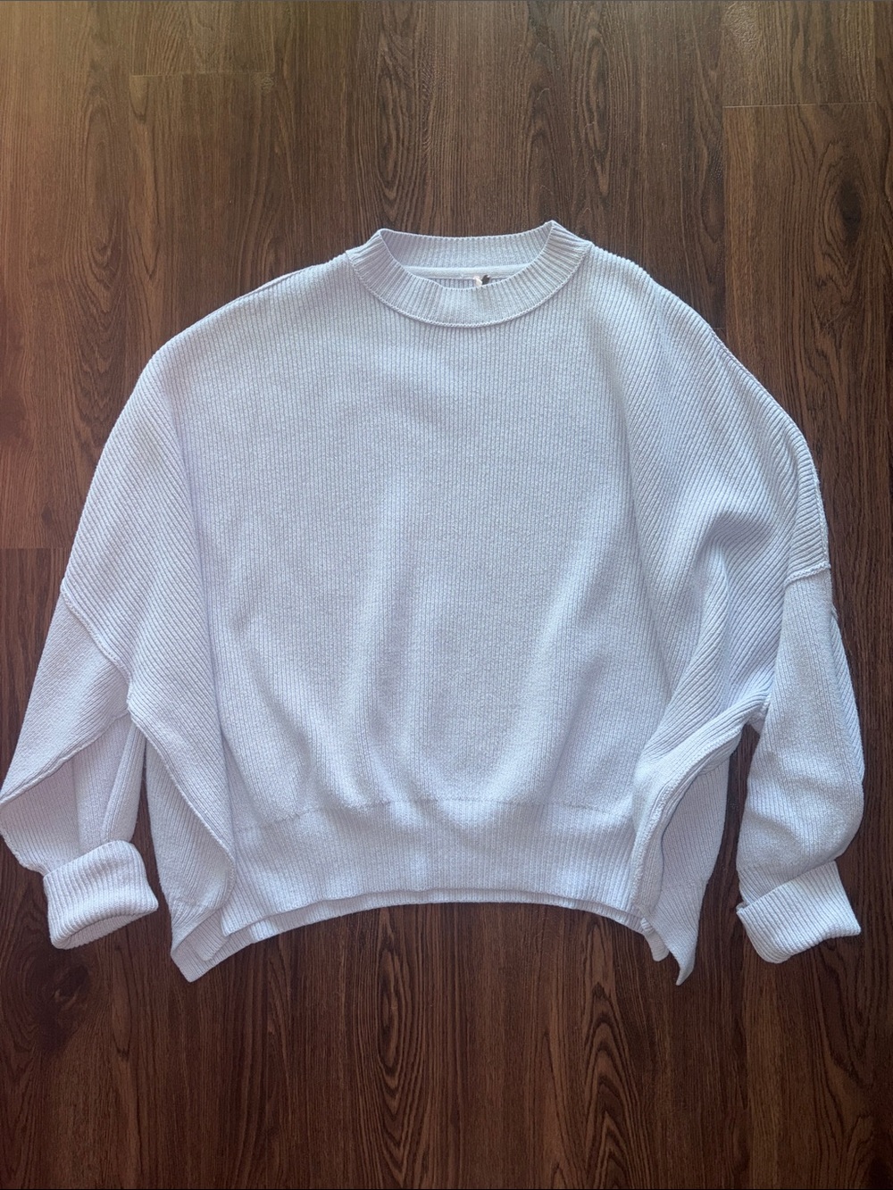 Free People Easy Street Light Blue Crewneck Sweater